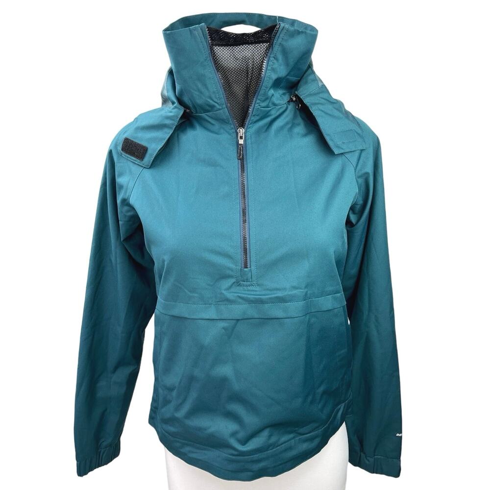 Hi-Tec Teal Blue Outdoor Hiking Camping Half Zip Anorak Windbreaker Jacket Sz S